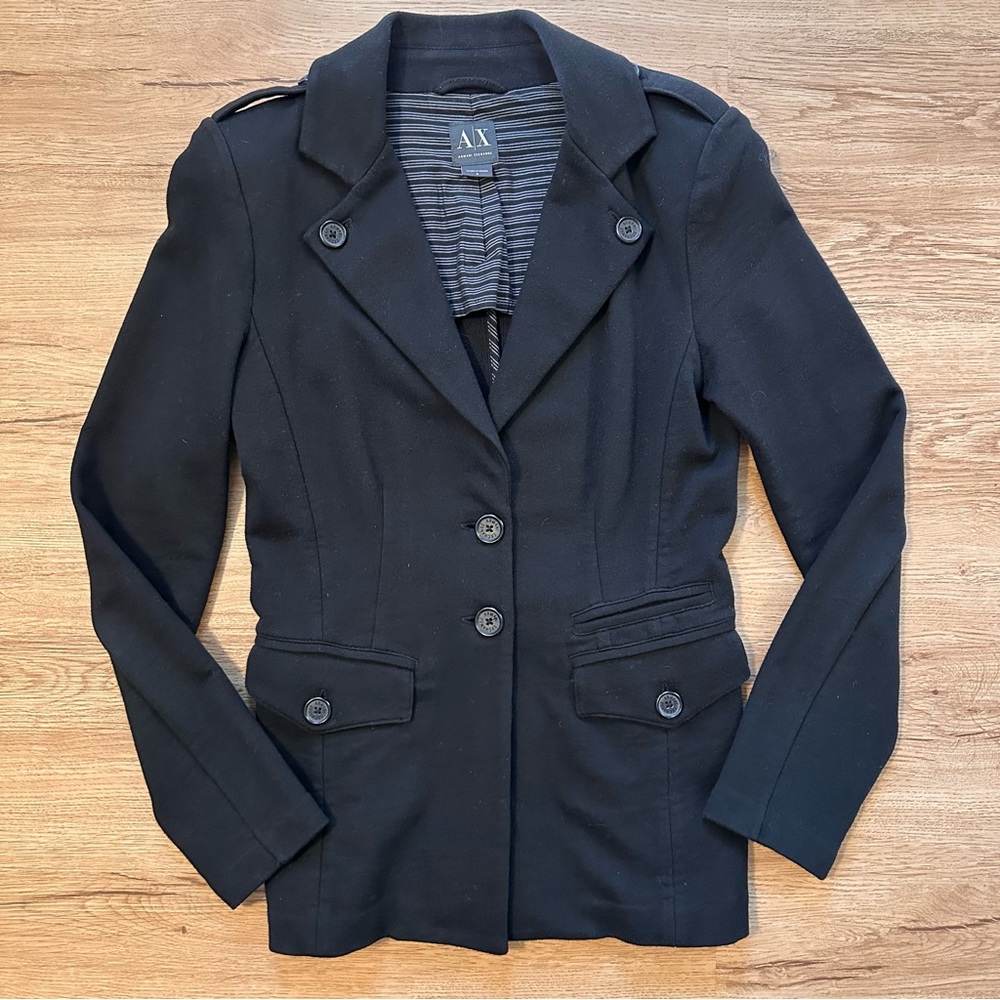 A|X Armani Exchange Black Knit Blazer Size Small